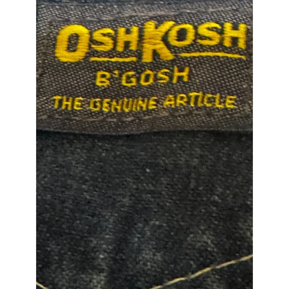 Vintage OshKosh Bgosh Kids 2T Denim Overalls Plaid Cuffs Made in USA 869-8314